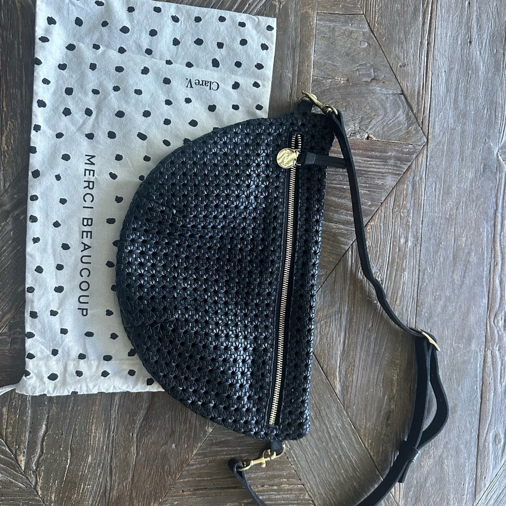 Black Woven Crossbody Bag